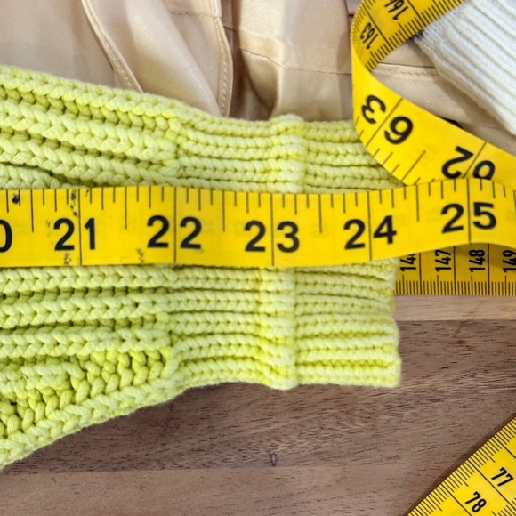 J. Crew Garment Washed Kiwi Ribbed Ballon Sleeve Chunky Cotton Sweater Women S - Picture 7 of 8